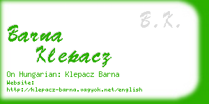 barna klepacz business card